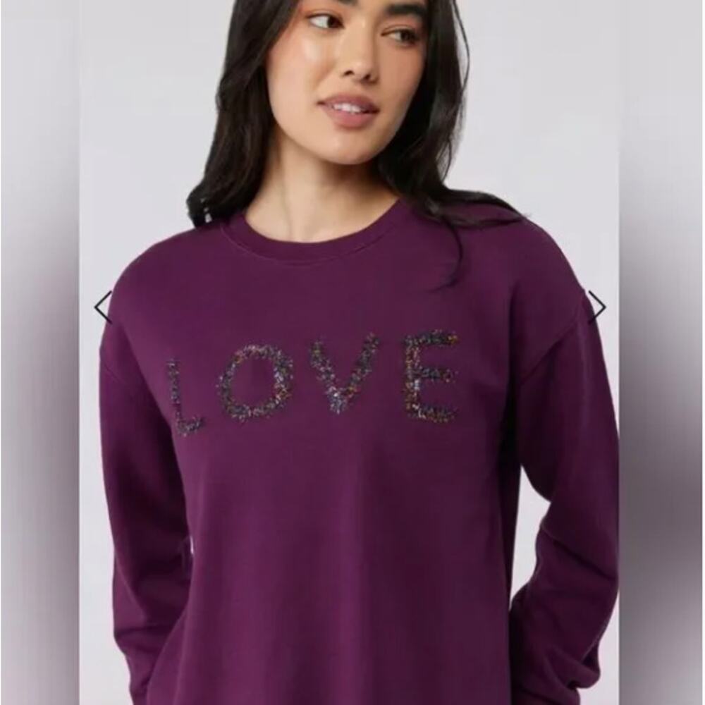 Spiritual Gangster Love Mazzy‎ Cropped Sweatshirt Crewneck Womens Medium Purple